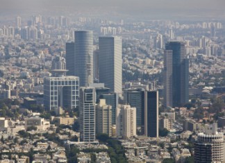 Vue aérienne des tours d'Azriel à Tel Aviv,Caption *** ?? ????