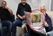 Hospitalisé, Abbas partage une photo de lui avec une infâme caricature antisémite