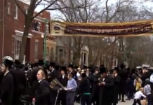Visite du rabbi de Belze à Outremont, au Canada