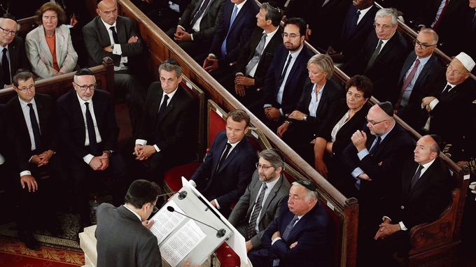 Emmanuel Macron at the Great Synagogue