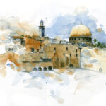 Watercolor,Drawing,Colorful,Sketch,Jerusalem